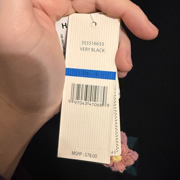 Nanette Lepore Black Sweater with Flowers - Women's XL - NWT - Picture 5 of 5